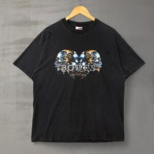Vintage Powell Bones Y2K Faded Black Cyber Goth Skateboard Tee Shirt‎ XL